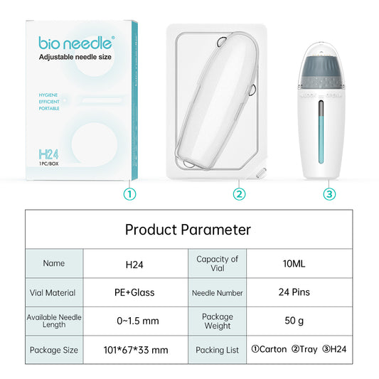 Bio-Needle 24 | Adjustable Needle Length Derma Stamp