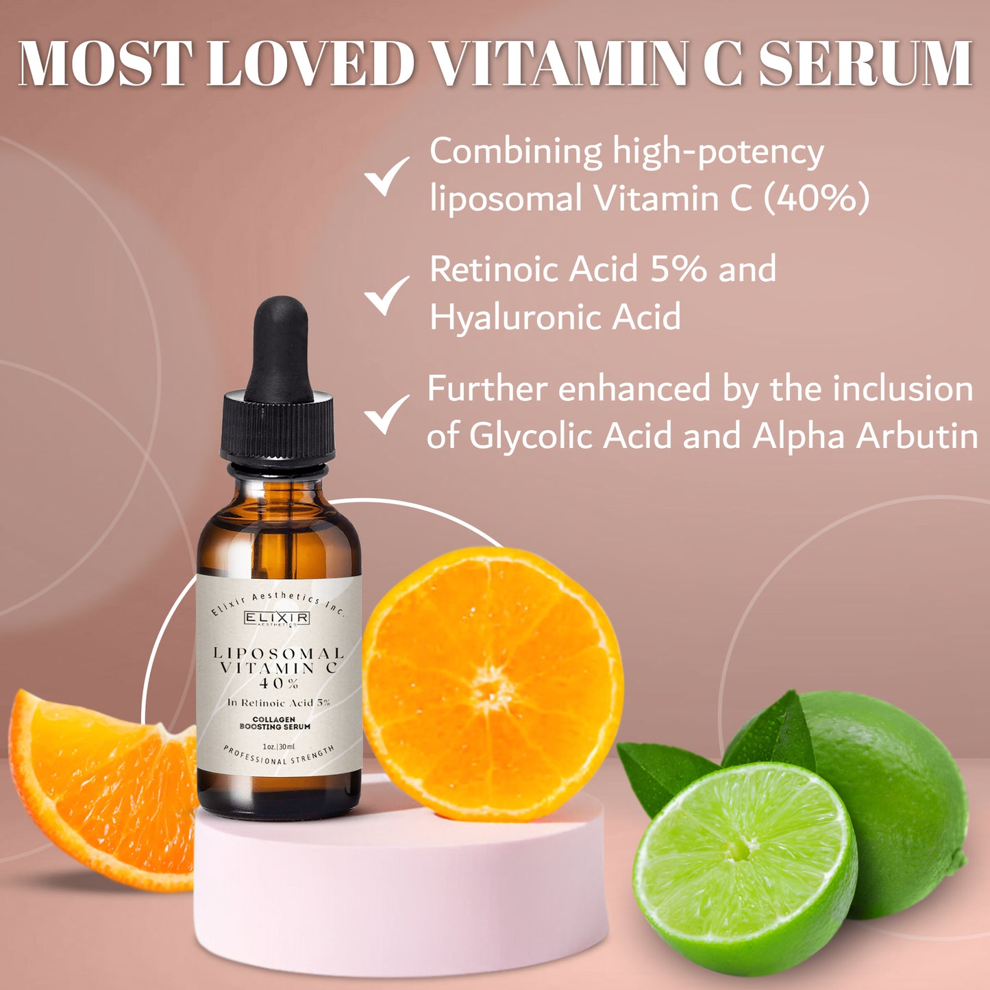 Professional Strength Liposomal Vitamin C 40% Serum in 5% Retinoic Acid