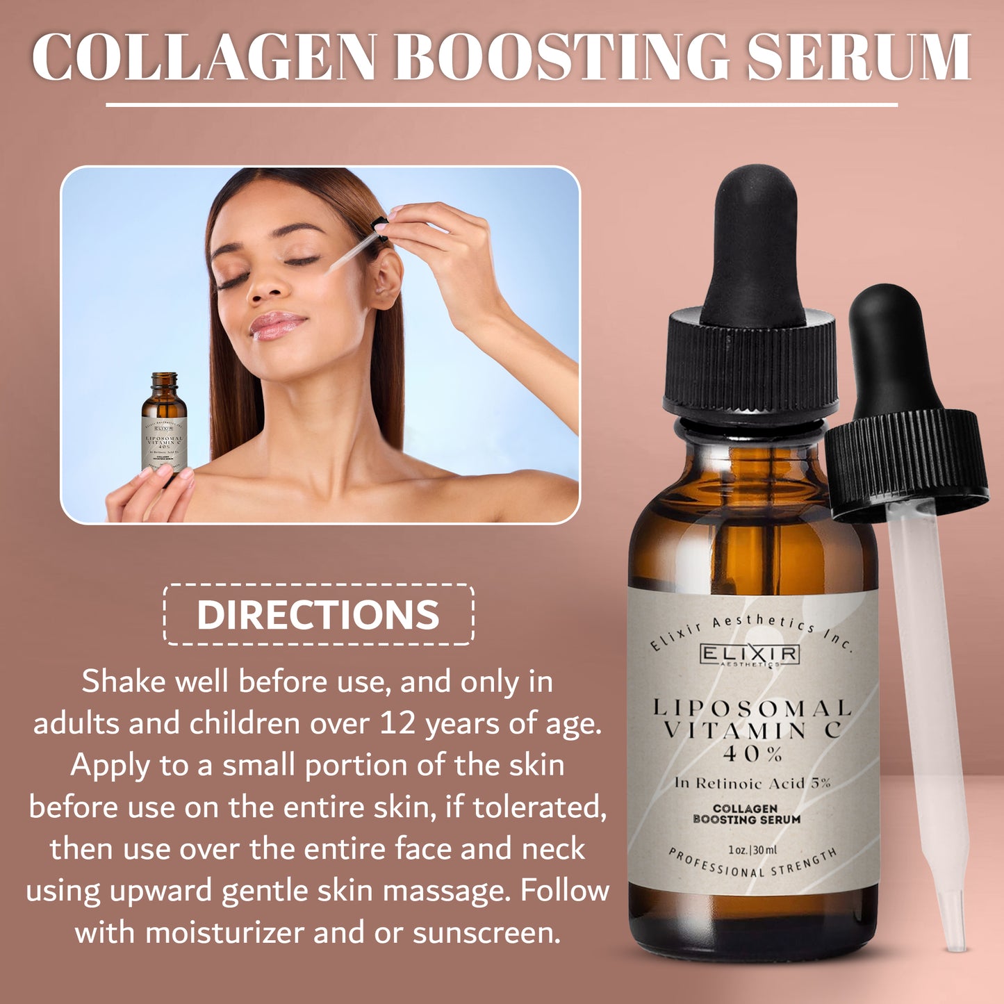 Professional Strength Liposomal Vitamin C 40% Serum in 5% Retinoic Acid